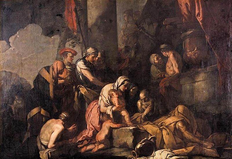 CARPIONI, Giulio Liriope Bringing Narcissus before Tiresias Spain oil painting art